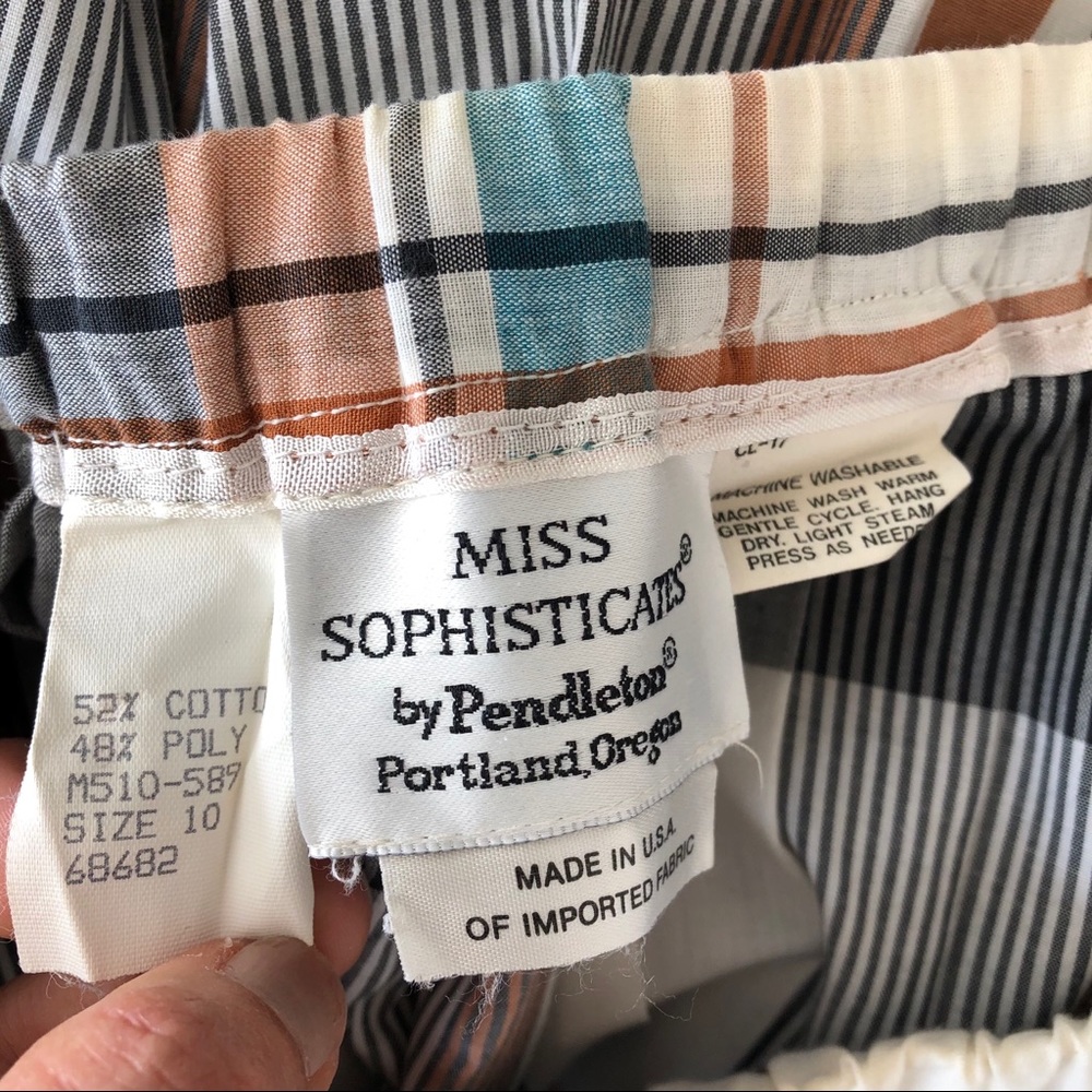 Pendleton Vintage 1960s Plaid Pleated Midi Skirt - Picture 5 of 7